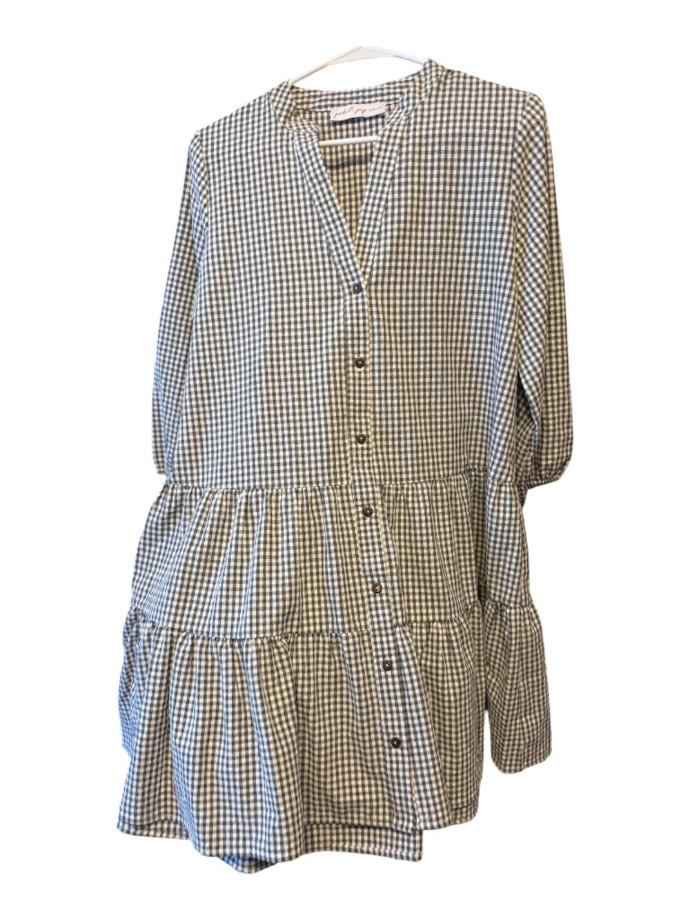 Petal & Pup Black and White Gingham Midi Dress